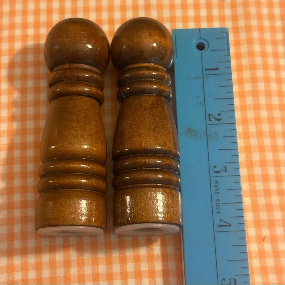 Vintage Wooden Salt and Pepper Shakers